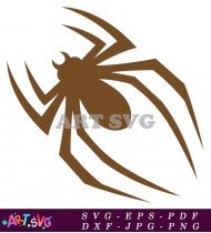 Brown Spider Silhouette Vector Clipart Halloween Design SVG 2