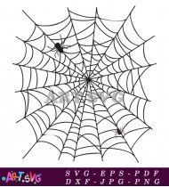 Spider Web Silhouette Vector Clipart Halloween Design SVG