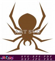 Brown Spider Silhouette Vector Clipart Halloween Design SVG 3