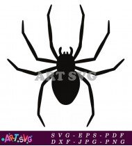 Silhouette of a Spider in Black Vector SVG