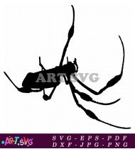 Black Spider Silhouette Vector Image SVG