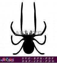 Black Silhouette Spider Illustration Clipart Vector SVG 4