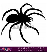 Black Silhouette Spider Illustration Clipart Vector SVG 5