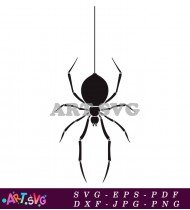 Black Silhouette Spider Illustration Clipart Vector SVG 8