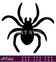 Black Silhouette Spider Illustration Clipart Vector SVG 12