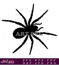 Black And White Silhouette Of A Spider SVG 3