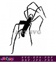 Black And White Silhouette Of A Spider SVG 5