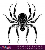 Black and White Halloween Spider Clipart SVG