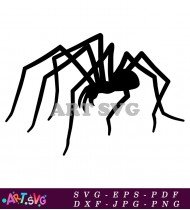 Simple Silhouette Illustration Of An Eight-Legged Spider SVG