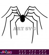 Cute Black Halloween Spider Illustration For Design SVG 1