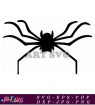 Black Spider Silhouette Illustration For Design SVG 1