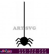 Halloween Scary Spider Silhouette Illustration Design SVG