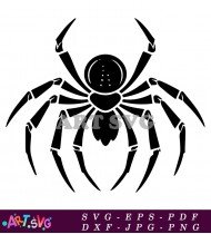 Black Spider Silhouette With Eight Legs Graphic SVG