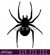 Black Spider Silhouette With Eight Legs Illustration SVG 4