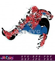 Red Spiderman In Red And Black Pattern SVG