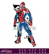 Spiderman Character Art In Black And White SVG