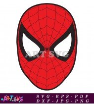 Red Spiderman Head Logo With Eyes SVG