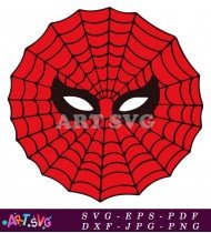 Red Spider-Man Mask Web Vector Design SVG