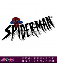 Spiderman Logo Black and White Design SVG