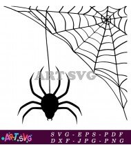 Black Spider Web Graphic for Printing SVG 1