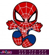 Spider-Man Cartoon Clipart Red Blue Design Free SVG