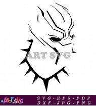 Black Panther Mask Simple Vector Illustration Design SVG