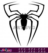 Black Spider-Man Web Silhouette Logo Design SVG