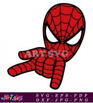 Cartoon Red Spider-Man Character Design SVG