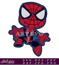 Cartoon Spider Man In Suit With Webs SVG 1