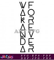 Wakanda Forever Typographic Art Design SVG