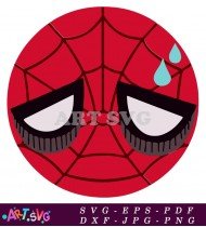 Cartoon Spider Man Face Illustration Art SVG 1