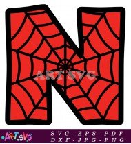 Free Printable Red Letter N in Vector SVG