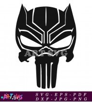 Black Panther Punisher Skull Vector Illustration SVG