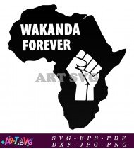 Wakanda Forever Black Panther Logo Design SVG