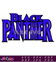 Black Panther Logo Design Blue Yellow Black SVG