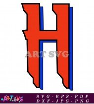 H Letter Design Orange Blue Black Bold SVG