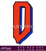 Red and Blue Bold Letter D Alphabet SVG