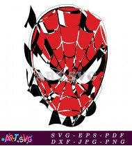 Spider-Man Head Comic Cartoon Illustration SVG