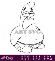 Cartoon Sponge Character With Angry Expression SVG