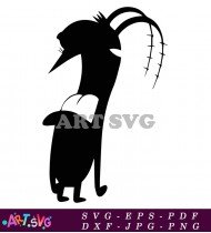 Plankton Cartoon Character Black and White Illustration SVG