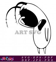 Plankton Cartoon Character Black and White Vector SVG