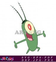 Plankton Cartoon Character Green and White Graphic SVG