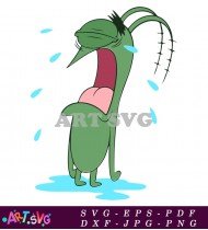 Green Plankton Crying With Tears Streaming Down SVG