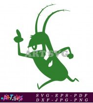 Green Plankton Silhouette With Single Big Eye SVG 2