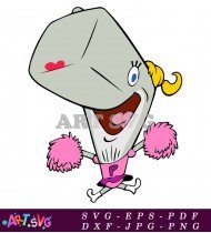 Cheerleader Cartoon Character, Coloring Pages Printable SVG