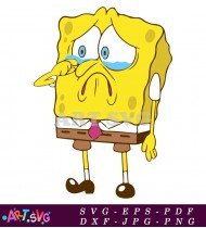 Spongebob Squarepants Cartoon Character Crying Expression SVG