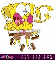 Spongebob Squarepants Cartoon Character Shocked Expression SVG