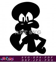 Cartoon Character Black Silhouette Clipart Illustration SVG