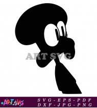 Cartoon Character Black Silhouette Clipart Free SVG 1