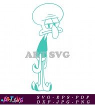 Squidward Tentacles Cartoon Character Illustration Vector Art SVG 1